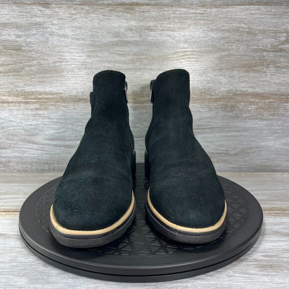 Clarks Women's Sharon Black Suede Zip Up Ankle Boots Size 7 - Picture 2 of 10
